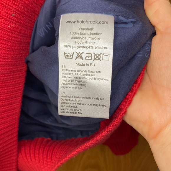 Holebrook Sweden Men's Windproof Classic Sweater Red 1/4 Zip Size XL Pullover - Picture 11 of 16